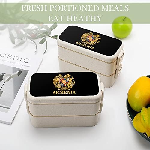 Грб На Armенија Кутија За Ручек Бенто 2 Преграда Контејнери За Складирање Храна Со Лажица И Вилушка