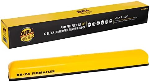 Dura-Gold Pro Series 24 K-Block Sander Firm & Flex XL Longboard Hand Block Block Pad со подлога за поддршка на кука и јамка и PSA адаптерска подлога