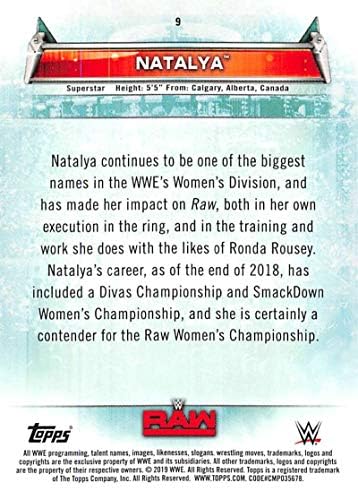 2019 Topps WWE женски дивизија 9 Наталија картичка за тргување со борење во Наталија