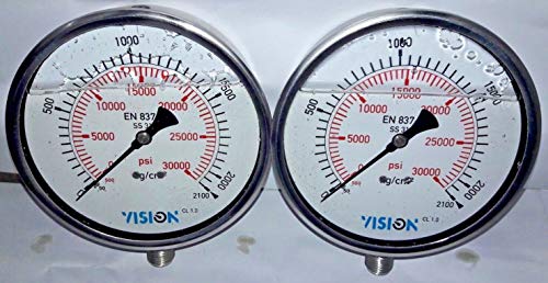 Мерач со висок притисок со двојна скала 0-2000 бар /0-30000 psi