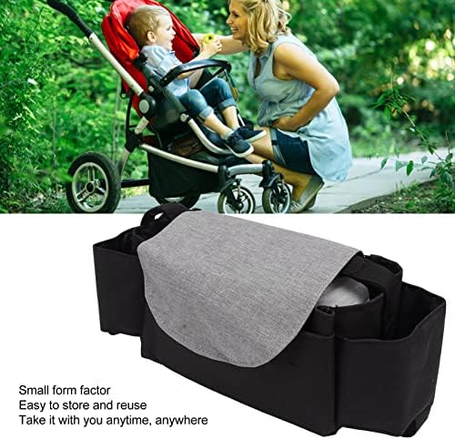 Торба за шетачи за бебиња, додатоци за шетач на ткаенини во Оксфорд, торба со голем капацитет отпор за сите колички за играчки за
