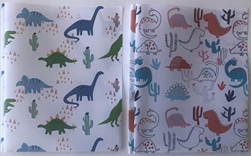Пакет од 2: Диносаурус Дино И Кактус Дизајн Поли Џеб Папки со Огради и 2-Џебови