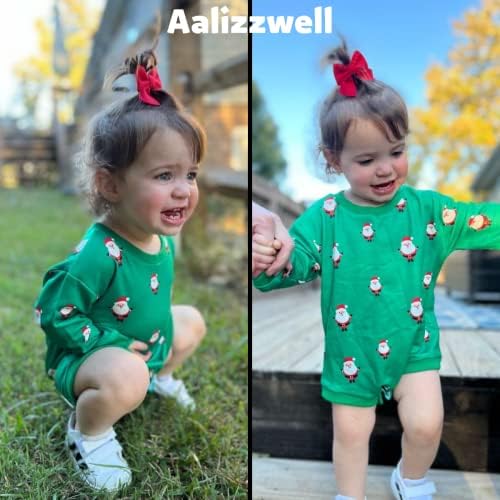 Aalizzwell Бебе момчиња девојчиња Божиќ преголема маичка за ромперки