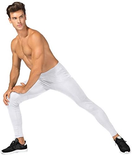 WRAGCFM машки компресивни панталони тренингот атлетски хеланки кои работат теретани хулахопки со џебови