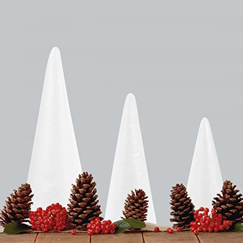 Исцелени деца играчки 15 парчиња пена конуси уметности занаети бели празно полистирен новогодишно дрво пена конуси за дома ДИЈ рачно изработени