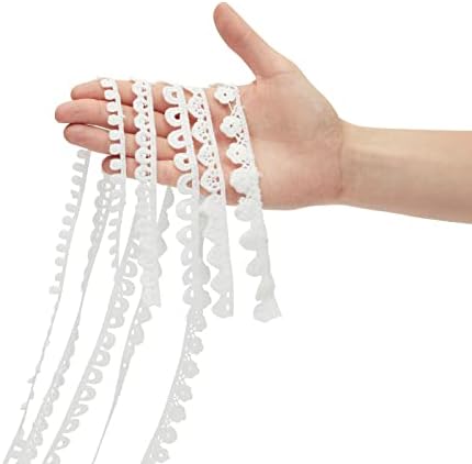 37 јарди бела чипка исечена лента со капчиња со капчиња за свадба и шиење