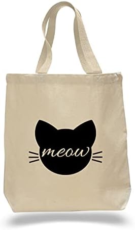 Georgiabags Cat Design Design Canvas tote торби, носечки торби за книги за купување намирници