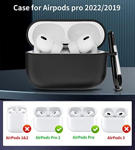 АКИКИ [5 во 1] За Airpods Pro Случај Покријте 2022/2019 Со Почист комплет&засилувач;Замена На Уши, Мека Силиконски Заштитен Капак Со Приврзок