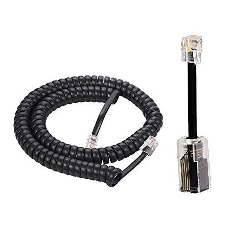 Телефонски кабел Detangler, 8ft Uncoiled / 1,4ft Coiled телефонски телефонски кабел со 360 степени ротирачки фиксен кабел за затегнување