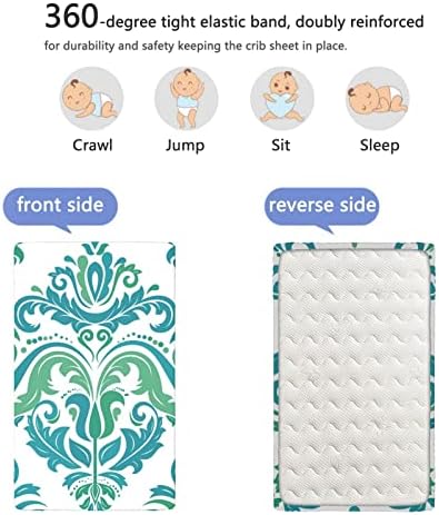 Ретро зелена тематска вградена креветче за креветчиња, стандарден сад за креветчиња, ултра мек материјал за момчиња или девојчиња или
