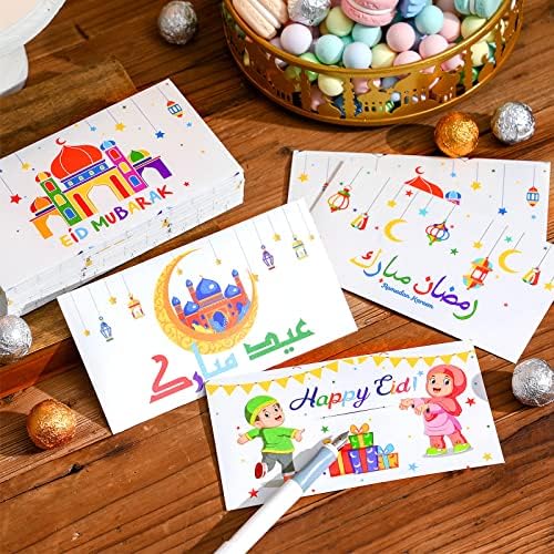 48 компјутери еид празник за подароци за парични коверти среќни еид шарени држачи за картички за подароци за деца Еид Мубарак пликови за пари