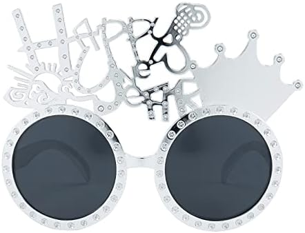 MLLXON Среќна нова година за очила за очила за новогодишни очила за сонце за новогодишни очила за новогодишна забава за новогодишната