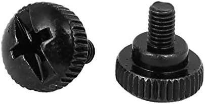 X-DREE m3 x 4,5 mm Свиткана Филипс Главата Палецот Завртка Црна 60pcs За Компјутер Случај (M3 x 4,5 mm moleteado Филипс Главата Палецот