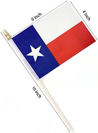 Државно Знаме На Лебеи Тексас Мини Мали Рачни Знамиња со Стап 4х6 Инчи 12 Пакет