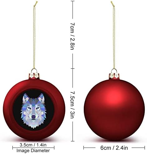 Геометриски волк Божиќни топки 2.4 Божиќно дрво што виси украси за украси за забава