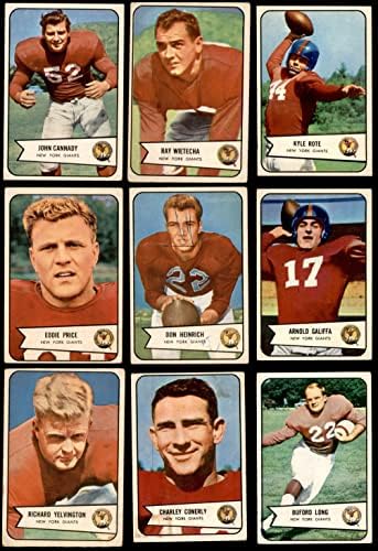 1954 Bowman New York Giants во близина на екипата го постави Newујорк гигант-fb GD+ Giants-FB