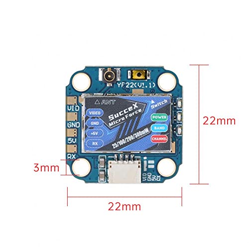 16x16mm succex микро сила 5.8g 40CH Pitmode 25MW 100MW 200MW 300MW прилагодлив микро VTX за FPV Racing TinyWhop Drones