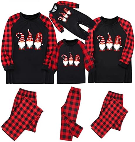 XBKPLO Божиќни пижами за семејни пижами pjs облека за спиење облека за одмор семејни пижами за појавување на комплети плус големина