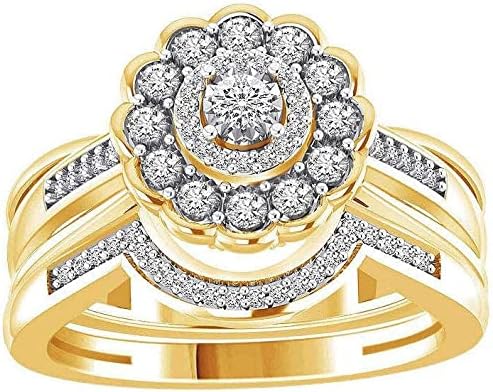 2023 Нова форма на цвет од цвет брановидни дами на кругот на цирконот Вклучени креативни задни прстени помеѓу прстенот на прстот