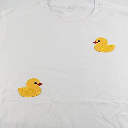 Зелена куќа Симпатична жолта патка поставува маица за везење, закрпи со фармерки со железо на 6 парчиња, 6,5 см х 5см
