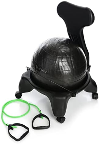 Медицински терапевтички биланс топка стол w/грб Поддршка и вежби за бендови црно
