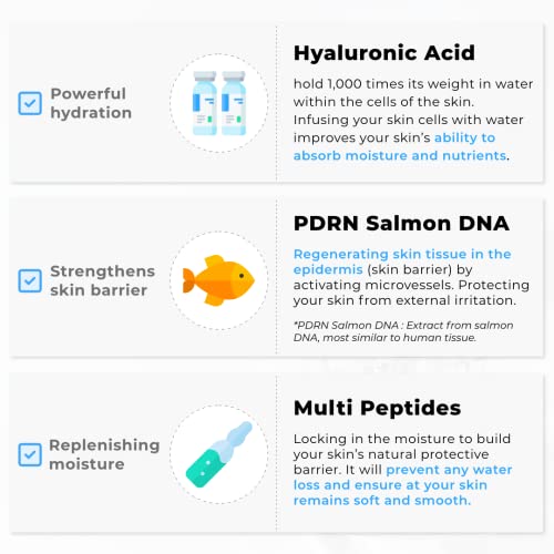 Antiage27 PDRN Salmon DNA Ampoule Serum за зрачна кожа - 5 ампули, 0,93 FL OZ - ја зајакнува бариерата на кожата, ниацинамид, хијалуронска
