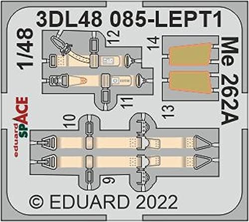 Едодо 1/48 Space MesserschMitt ME262A Внатрешни 3Д декларации поставени пластични модел декларации EDU3DL48085