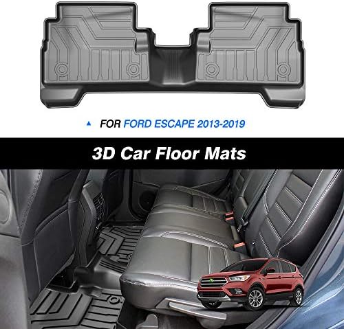 Kust Custom Fit Mats за подови за 2013-2019 година Форд Бегство под подот, сите временски автомобили Драги 1-ви и 2-ри редови, целосен
