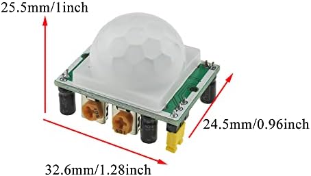 Acoeitl HC-SR501 Модул за детектор на сензори за човечко движење мини прецизен PIR инфрацрвен за Arduino 2 пакет