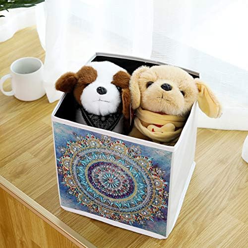 Lusandy DIY Mandala Diamond Sainting Sainting Cubes Cubes Cubes PU кожен преклопен корпа за корпи за склопување на играчки за миленичиња/деца,
