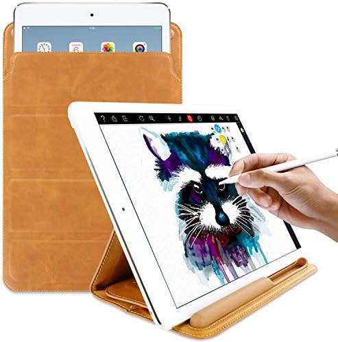 Khomo iPad 9.7/10,5 инчи три пати на ракав со држач за молив со јаболка - кафеава