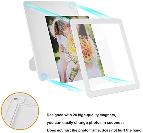 Cololly LED 8x10 бела рамка за слики со светло, wallидна галерија или десктоп фото рамка 8 на 10 инчи, погодна за роденден, Ноќта