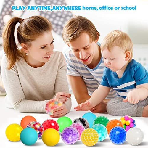 Аинолвеј Стрес топки за деца и возрасни - 20 пакувања Fidget сензорни играчки Стрес олеснување топка за забавување на забавата на наградата