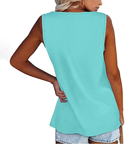 Nokmopo гроздобер маички за жени лето 2023 без ракава цврста цврста боја на маица врвови блузи плус кошули со големина
