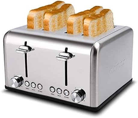 Тостер 4 парче, тостер од не'рѓосувачки челик Cusimax, тостери за леб 4 Дополнителен широк слот со функција Bagel/Delefrost/Cancle,