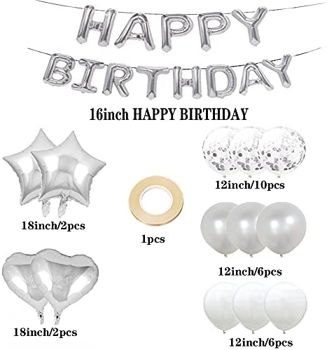 15 -ти роденденски балон 15 -ти роденденски украси сребро 15 балони среќни 15 -ти роденденски партии број 15 фолија милар балони латекс балон