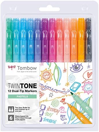 Tombow WS-PK-12P-2 Twin Tone Marker Dual-Tip-пастелни бои