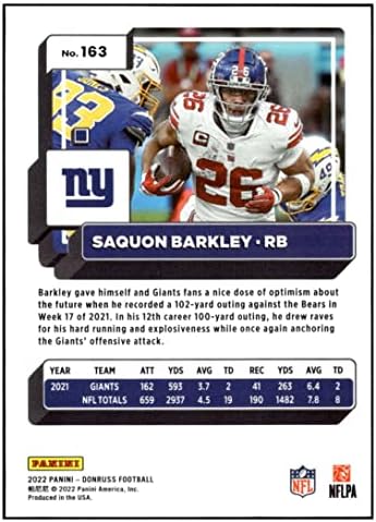 Saquon Barkley 2022 Donruss Press Press Premium 163 Nm+ -MT+ NFL Football NY Giants