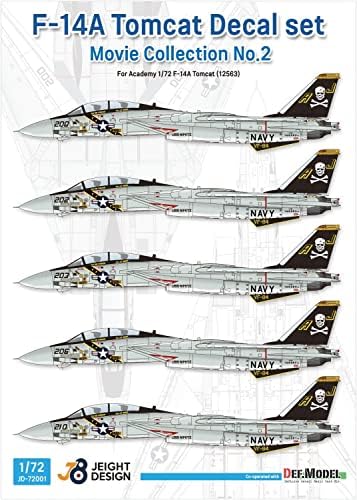 DEF Model 1/72 Тековен американски морнарски авион F-14A Decal Set Movie Collection No. 2 VF-84 Jolly Rogers 1978 Plastic Model Decal JD72001