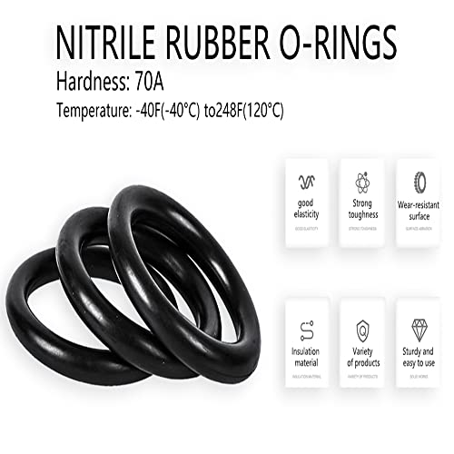 Othmro 10pcs нитрилна гума О-прстени, 3,1мм жица DIA 385mm OD метрички запечатување нитрил NBR гумени мијалници за запечатување на нафта или