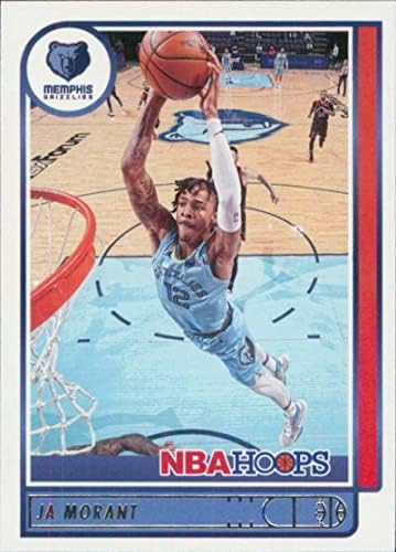 2021-22 Panini NBA Hoops 132 Ja Morant Memphis Grizzlies Официјална кошаркарска картичка во НБА во сурова состојба