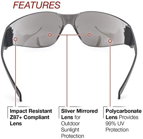 Електрични електрични очила за безбедност на надворешноста на Линколн | Леќи за сребро огледало | Екстремно лесна | K2969-1