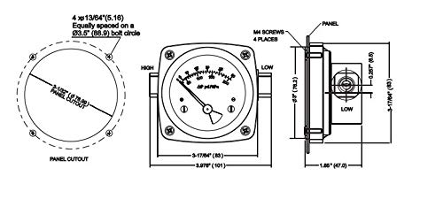 Филтерско поле 10 PSI Мерач на диференцијален притисок за статусот на филтерот