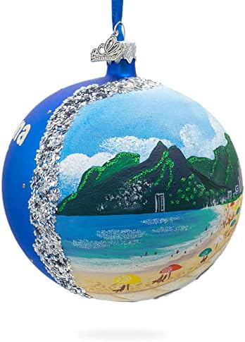 Копакабана, Рио де Janeанеиро, Божиќен украс на Бразил стаклена топка 4 инчи