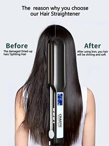 Plancha de Cabelo Оригинален Para Cabelo Grueso, Temperatura Ajustable, Panel Flotante Recubierto de Cerámica, Calentamiento Rápido