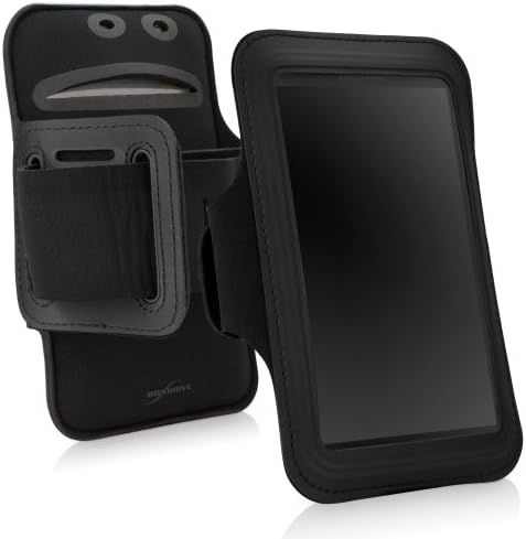 Boxwave Case компатибилен со Nokia 7.1 - Спортска амбалажа, прилагодлива амбалажа за тренинг и трчање за Nokia 7.1 - etет Црн