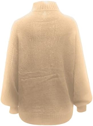 Nokmopo џемпер за жени женски мода обична цврста боја џемпер постави топол џемпер со долги ракави со долги ракави