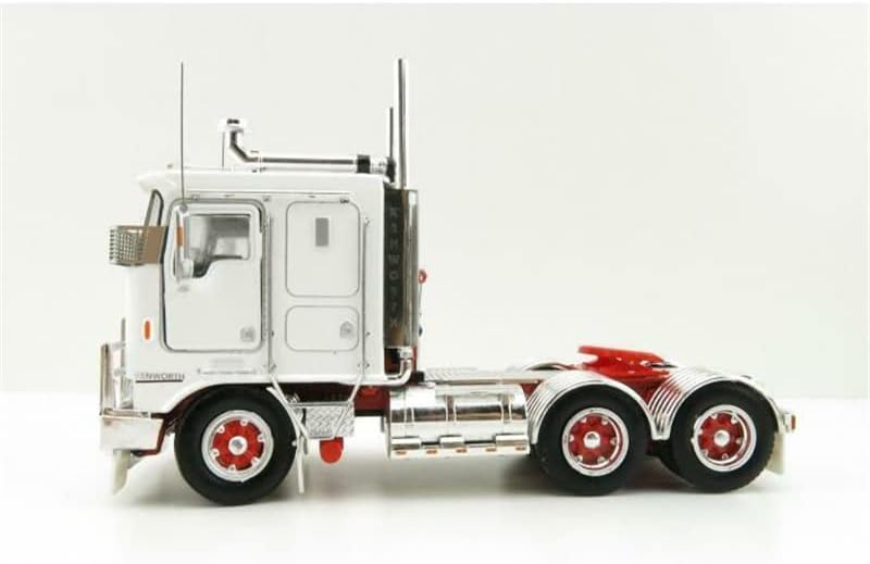 Иконски реплики за камион Kenworth K100G - Бело/црвено ограничено издание 1/50 Diecast Truck Pre -изграден модел