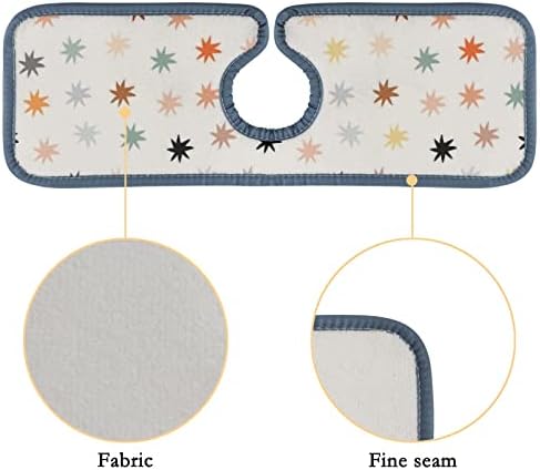 Кујна тапа Абсорбента Мат 2 парчиња шарени снегулки starsвезди шема на тапа за мијалник за мијалник