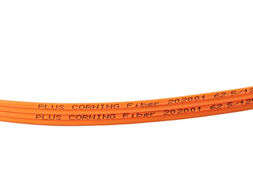 SpeedyFibertx - 1 -пакет 0.20 метар мултимод OM1 62.5/125 кабел за лепенка со оптички влакна, дуплекс LC до LC, тенок Zipcord ofnr кабелска